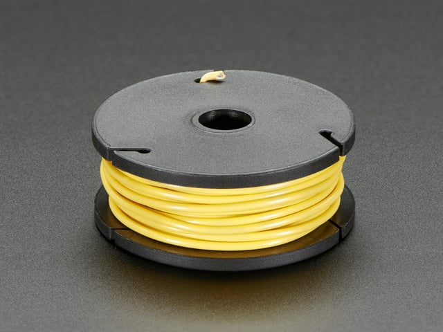 Solid-Core Wire Spool - 25ft - 22AWG - Yellow