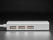 USB 2.0 and Ethernet Hub - 3 USB Ports and 1 Ethernet