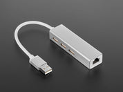 USB 2.0 and Ethernet Hub - 3 USB Ports and 1 Ethernet