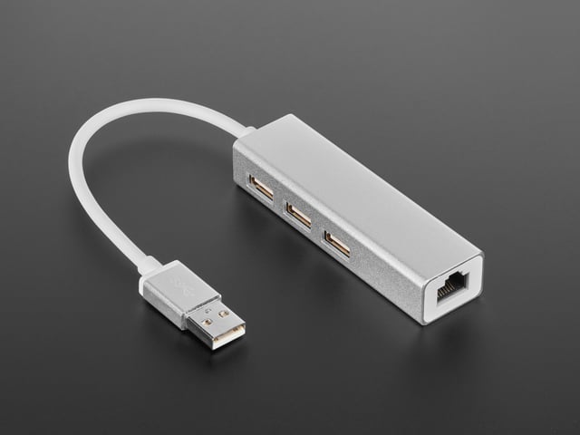 USB 2.0 and Ethernet Hub - 3 USB Ports and 1 Ethernet