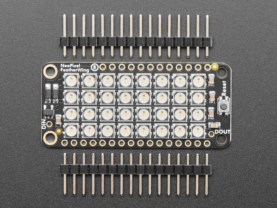 NeoPixel FeatherWing - 4x8 RGB LED Add-on For All Feather Boards