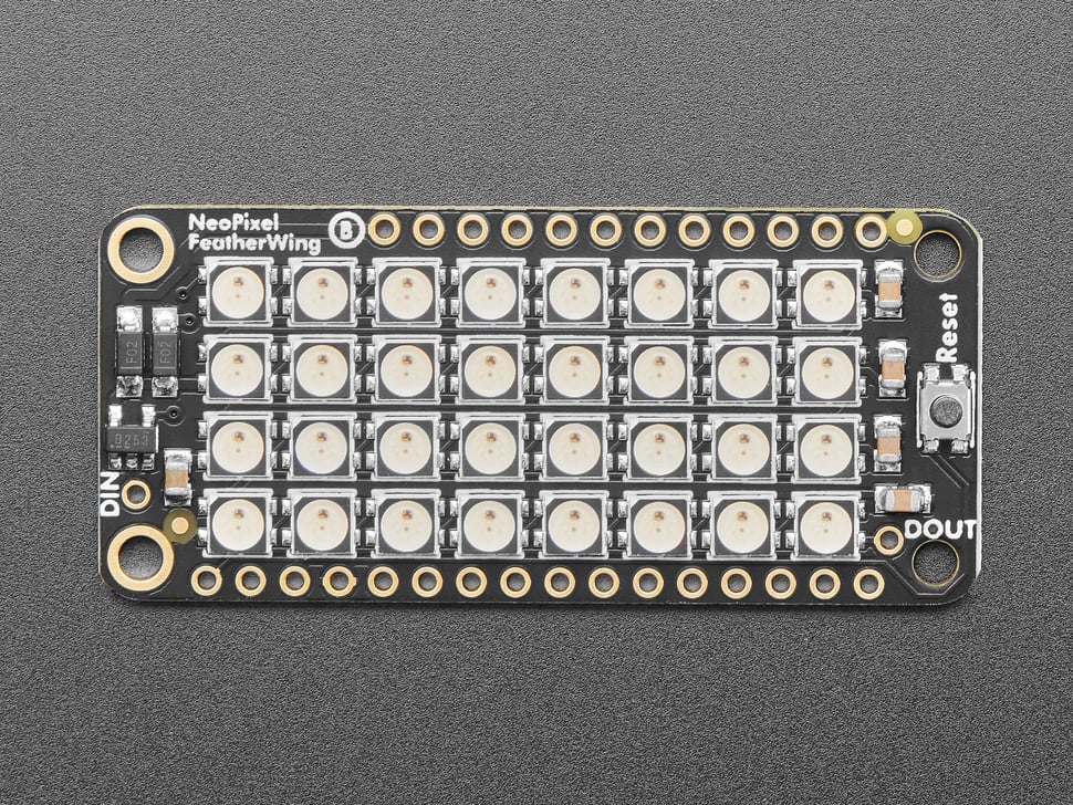 NeoPixel FeatherWing - 4x8 RGB LED Add-on For All Feather Boards