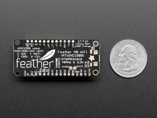 Assembled Adafruit Feather M0 WiFi with Stacking Headers