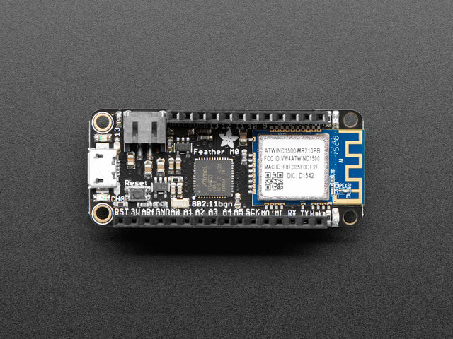 Assembled Adafruit Feather M0 WiFi with Stacking Headers