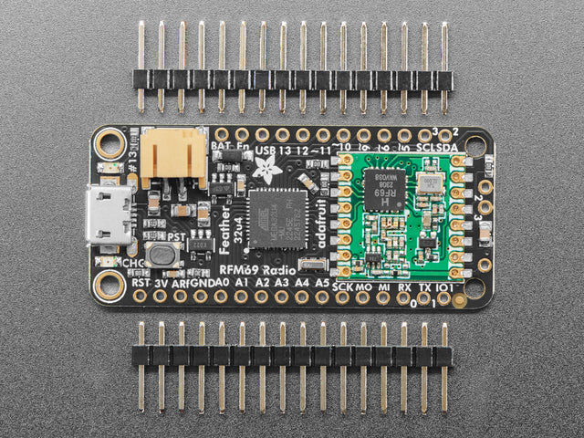 Adafruit Feather 32u4 with RFM69HCW Packet Radio - 433MHz