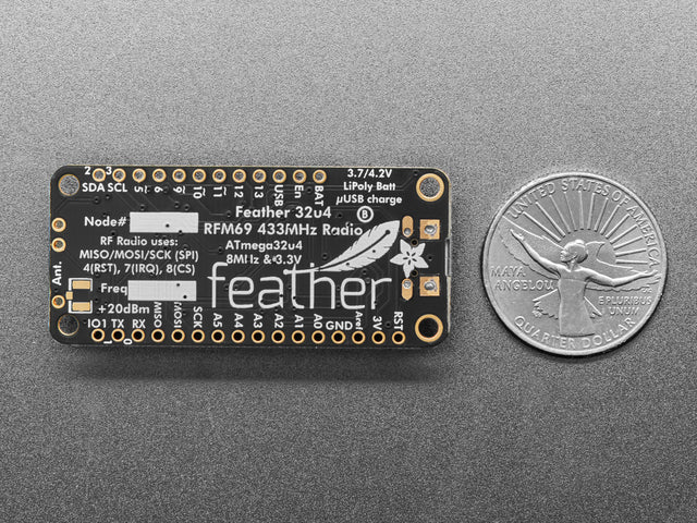 Adafruit Feather 32u4 with RFM69HCW Packet Radio - 433MHz
