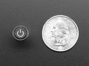 Mini Illuminated Momentary Pushbutton - Blue Power Symbol