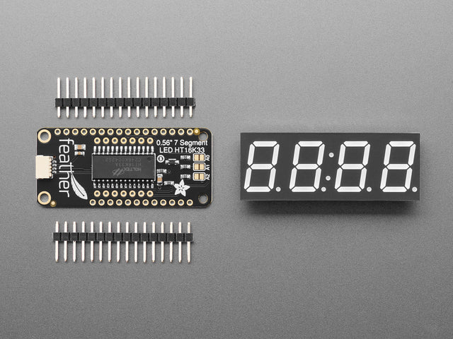 Adafruit 0.56" 4-Digit 7-Segment FeatherWing Display - Blue