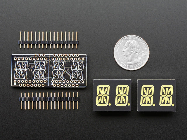 Adafruit 0.54" Quad Alphanumeric FeatherWing Display - White