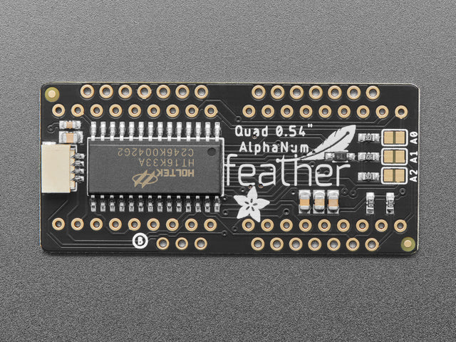 Adafruit 0.54" Quad Alphanumeric FeatherWing Display - Green
