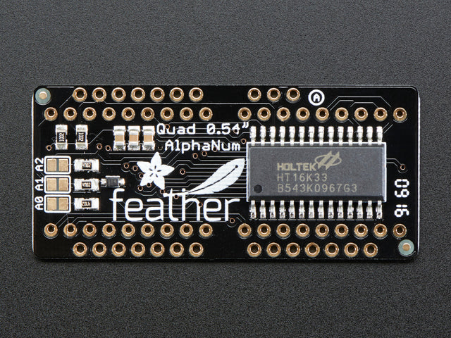 Adafruit 0.54" Quad Alphanumeric FeatherWing - Yellow/Green