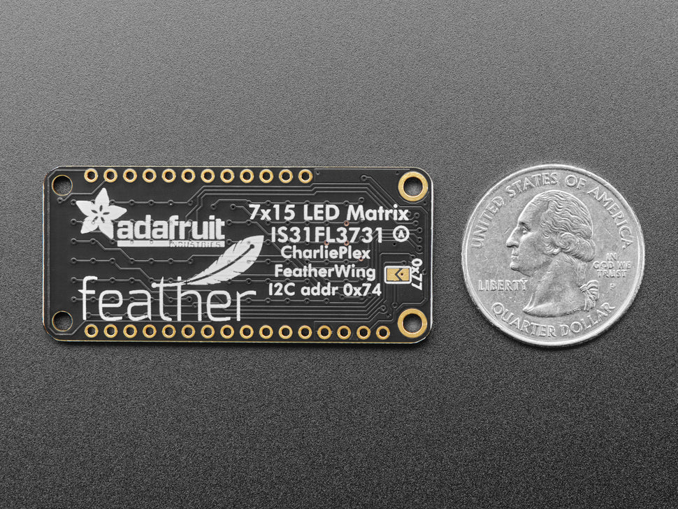 Adafruit 15x7 CharliePlex LED Matrix Display FeatherWing - Red