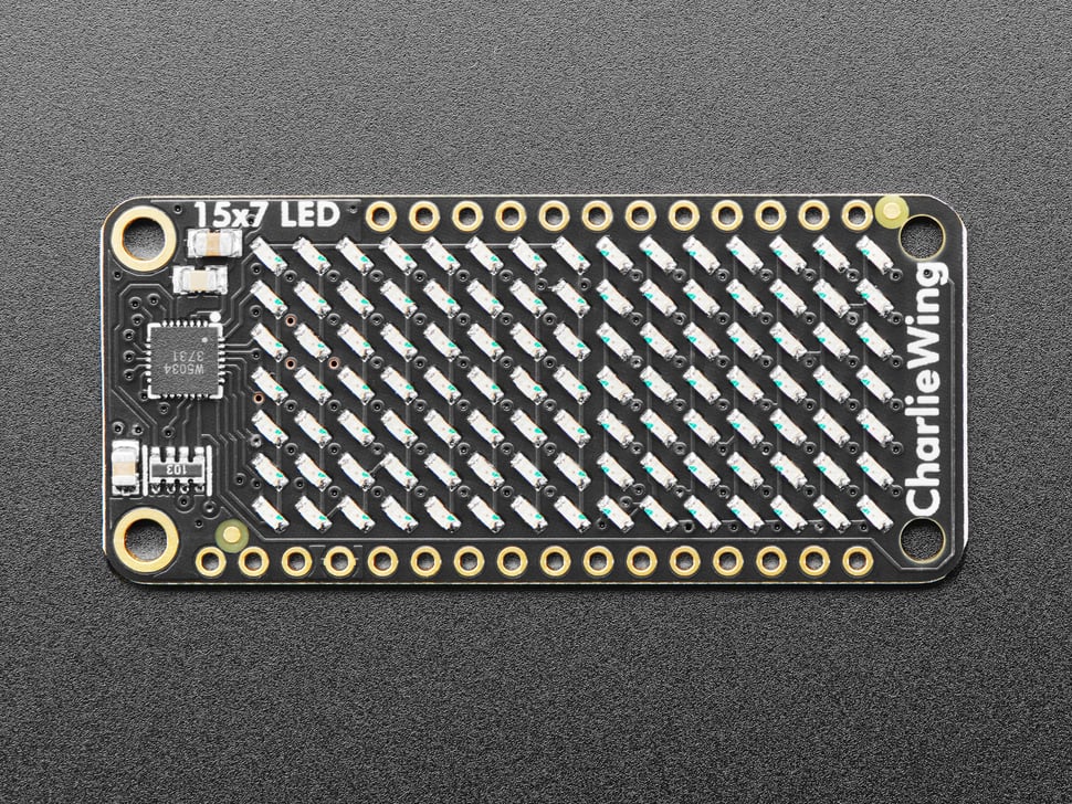 Adafruit 15x7 CharliePlex LED Matrix Display FeatherWing - Red