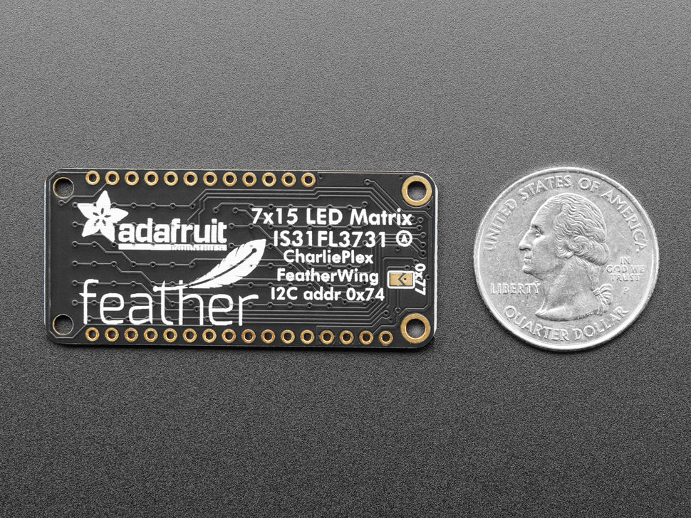 Adafruit 15x7 CharliePlex LED Matrix Display FeatherWing Yellow