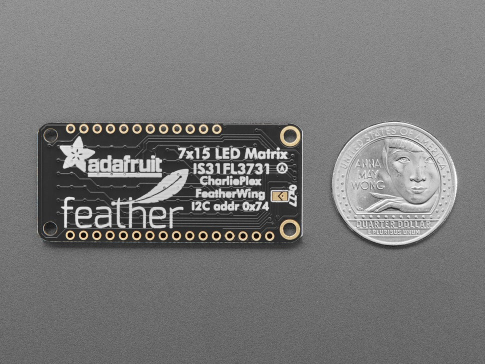 Adafruit 15x7 CharliePlex LED Matrix Display FeatherWing - Blue