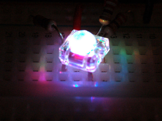 Clear 'Piranha' Super-flux  RGB (tri-color) LED