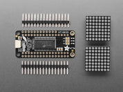 Adafruit 0.8" 8x16 LED Matrix FeatherWing Display Kit - Yellow