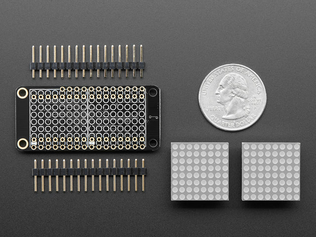 Adafruit 0.8" 8x16 LED Matrix FeatherWing Display - Yellow-Green
