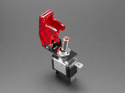 Illuminated Toggle Switch with Cover - Red