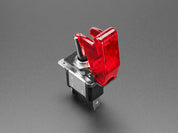 Illuminated Toggle Switch with Cover - Red