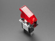 Illuminated Toggle Switch with Cover - Red