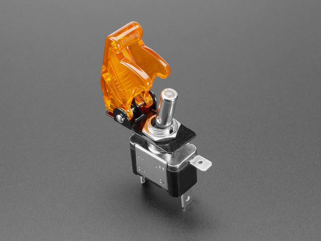 Illuminated Toggle Switch with Cover - Yellow