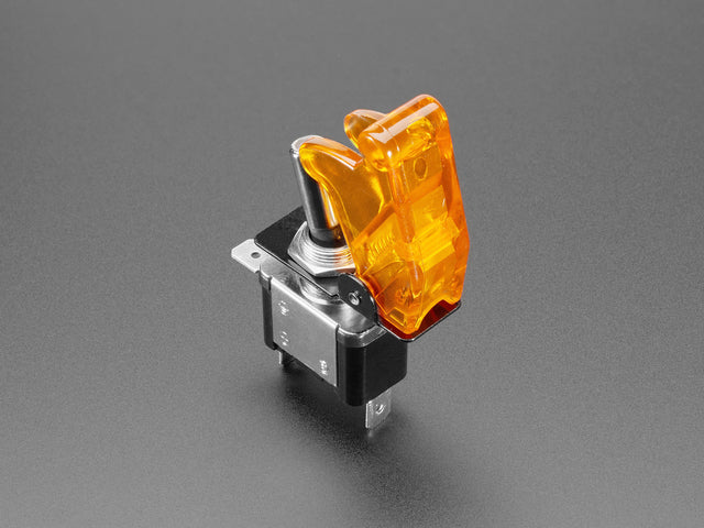 Illuminated Toggle Switch with Cover - Yellow