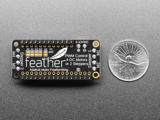 Assembled DC Motor + Stepper FeatherWing Add-on