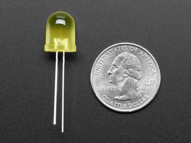 Diffused Yellow 10mm LED (25 pack)