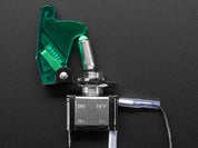 Illuminated Toggle Switch with Cover - Green
