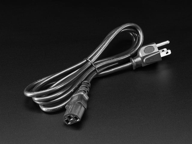 Power Cord Cable w/ 3 Conductor PC Power Connector Socket