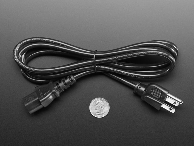 Power Cord Cable w/ 3 Conductor PC Power Connector Socket