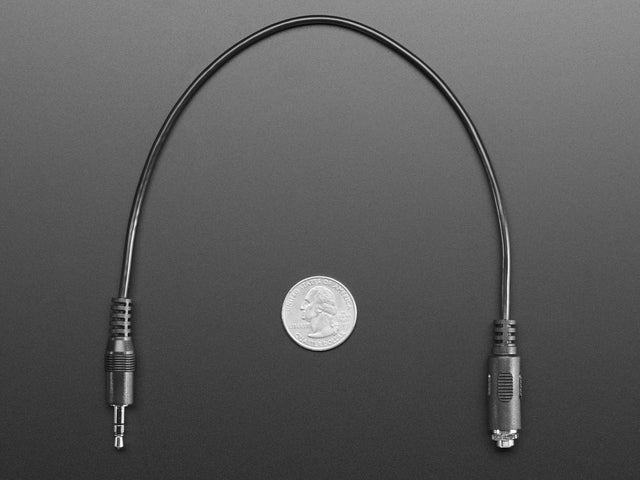 Panel Mount Stereo Audio Extension Cable - 1/8" / 3.5mm