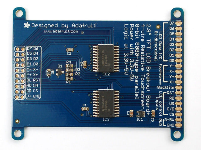 2.8" 18-bit color TFT LCD with touchscreen breakout board