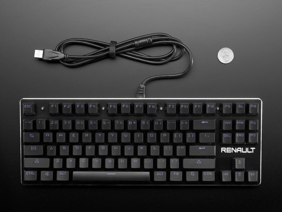 Keyboard with Blue-type Mechanical Switches and LED Backlights