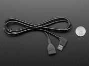 Right Angle Extension USB Cable - A Male to A Female