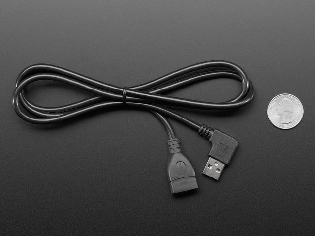 Right Angle Extension USB Cable - A Male to A Female