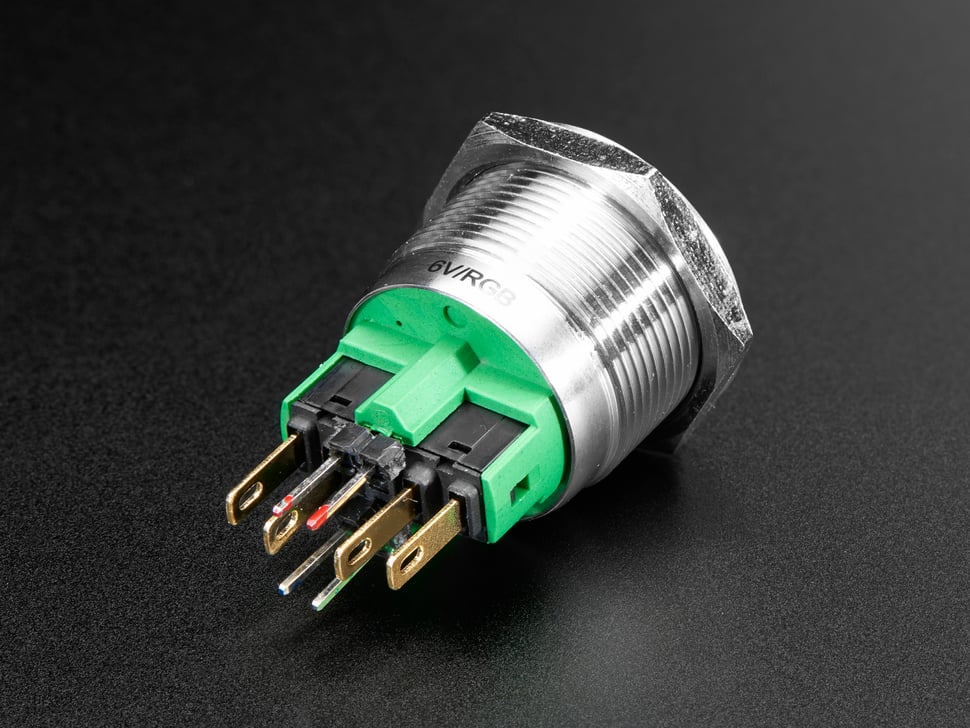 Rugged Metal Pushbutton - 22mm 6V RGB Momentary