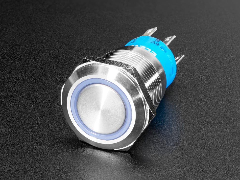 Rugged Metal Pushbutton - 19mm 6V RGB Momentary