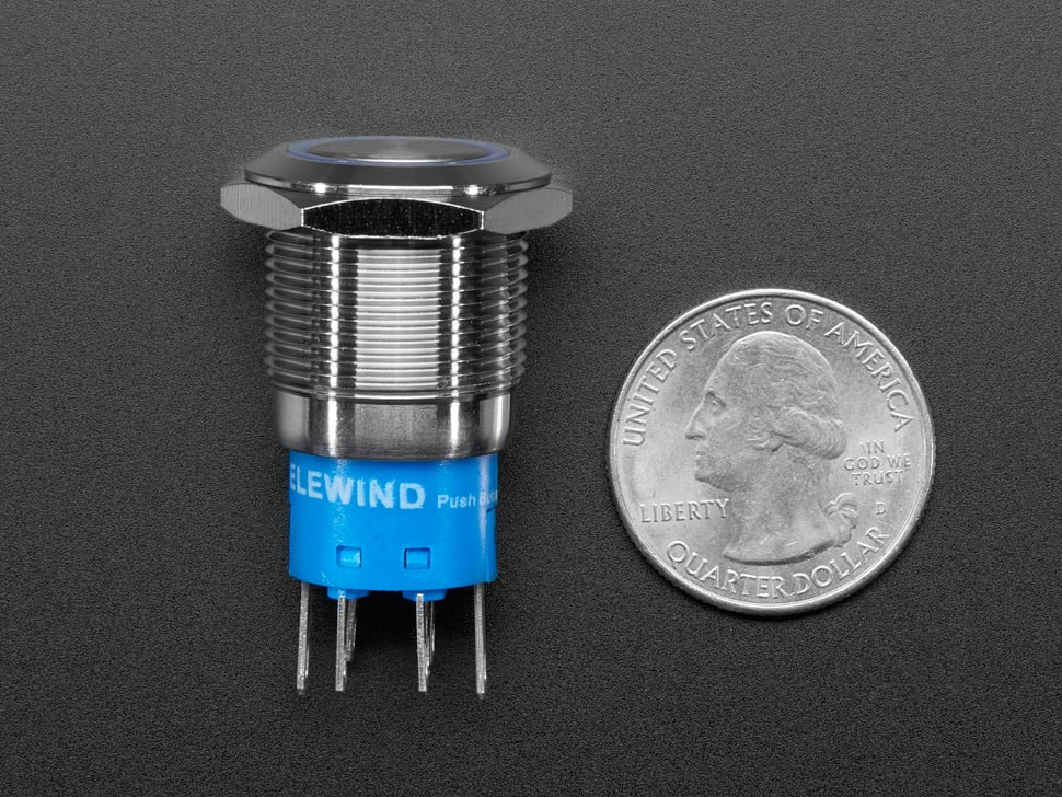 Rugged Metal Pushbutton - 19mm 6V RGB Momentary