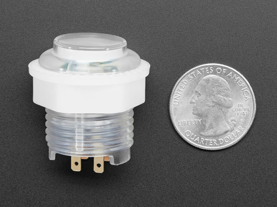 Mini LED Arcade Button - 24mm Translucent Clear