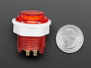 Mini LED Arcade Button - 24mm Translucent Red