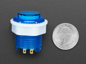 Mini LED Arcade Button - 24mm Translucent Blue