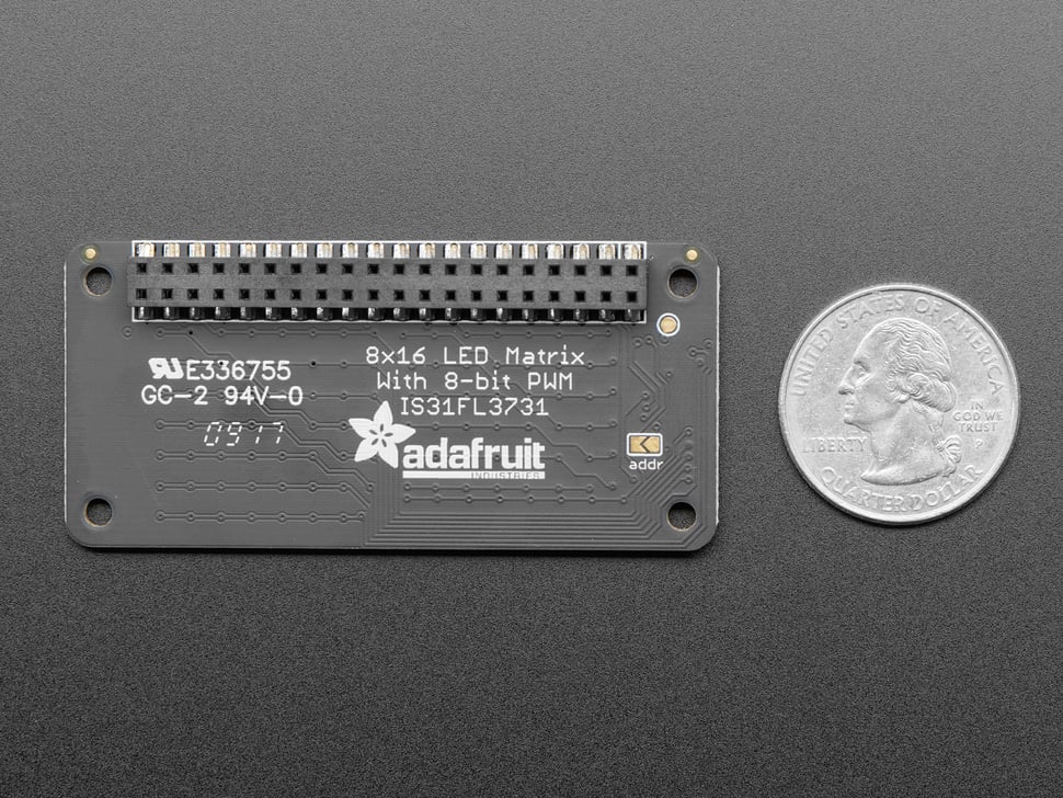 Adafruit CharliePlex LED Matrix Bonnet - 8x16 Blue LEDs