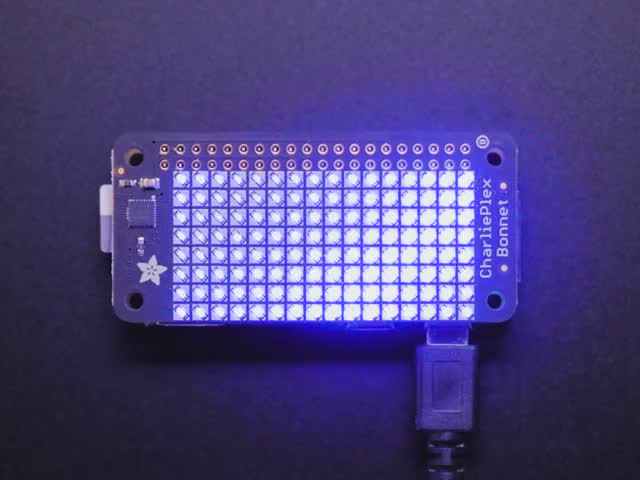 Adafruit CharliePlex LED Matrix Bonnet - 8x16 Blue LEDs