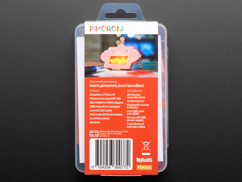 Pimoroni Scroll Bot - Pi Zero WH Project Kit