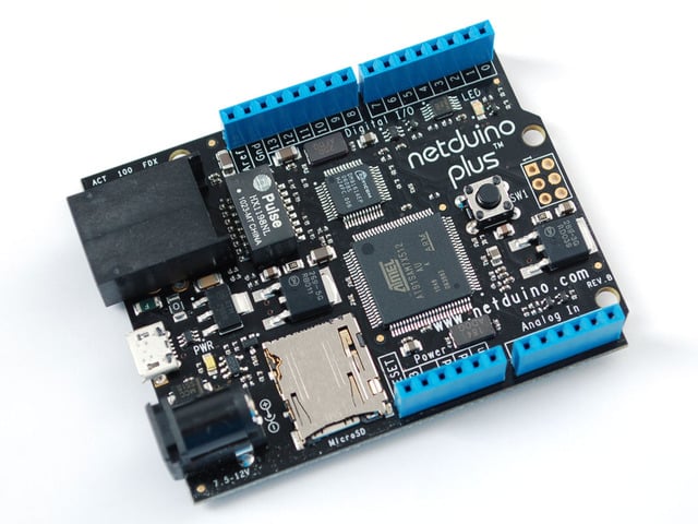 netduino Plus (.NET-programmable microcontroller with Ethernet)