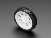 Thin White Wheel for TT DC Gearbox Motors - 65mm Diameter