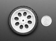 Thin White Wheel for TT DC Gearbox Motors - 65mm Diameter