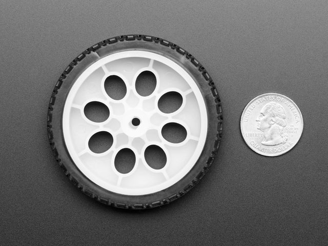 Thin White Wheel for TT DC Gearbox Motors - 65mm Diameter